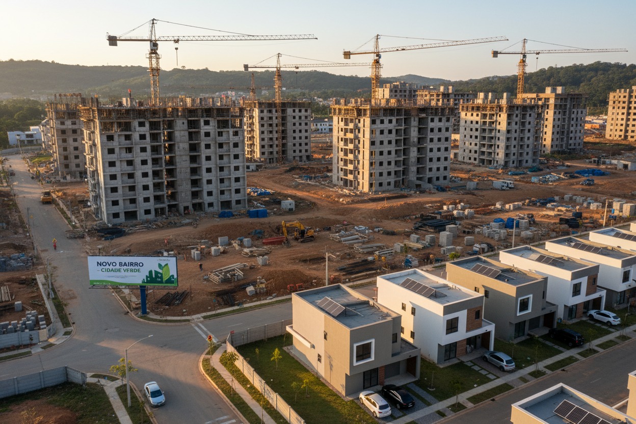 Crescimento urbano em região residencial